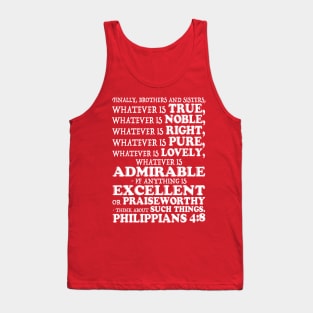 Philippians 4:8 Think About Such Things Tank Top